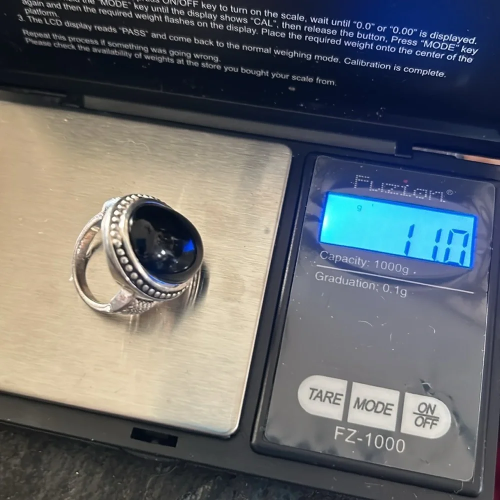 Vintage Black Onyx 925 Ring